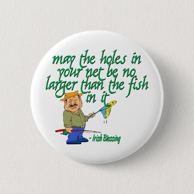 Fishing Irish Blessing 6 Cm Round Badge (Front)