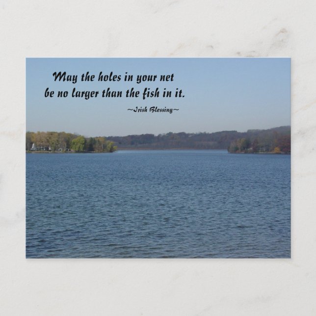 Fishing Irish Blessing Postcard (Front)