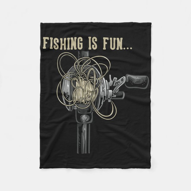 Fishing Is Fun Bird's Nest  Fleece Blanket (Front)