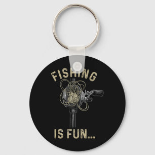 Fishing Is Fun Bird's Nest Funny 1 Key Ring