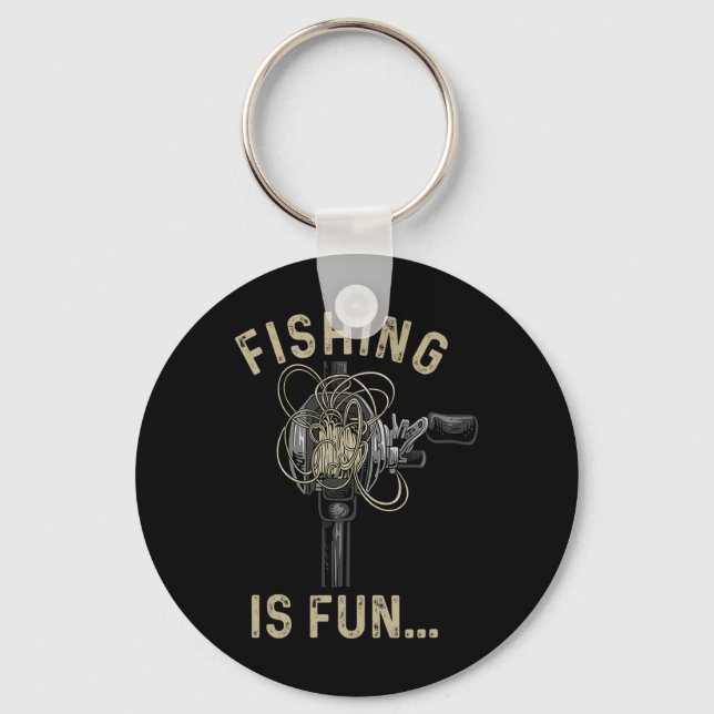 Fishing Is Fun Bird's Nest Funny 1  Key Ring (Front)