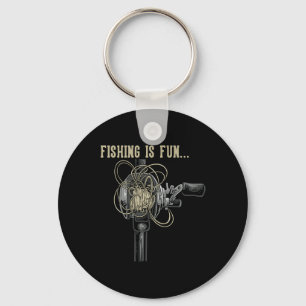 Fishing Is Fun Bird's Nest  Key Ring