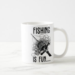 Fishing Is Fun Funny Outdoor Fishing Bird's Nest Coffee Mug