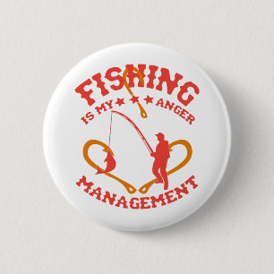 Fishing is my Anger Management 6 Cm Round Badge