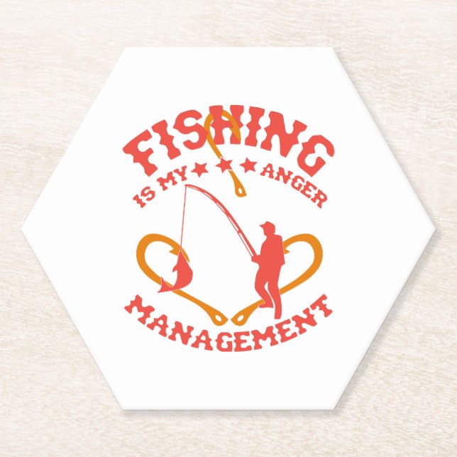 Fishing is my Anger Management Paper Coaster (Front)