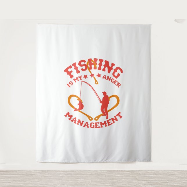 Fishing is my Anger Management Tapestry (Front)