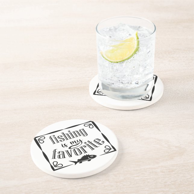 Fishing is my favourite quote  coaster (Side)