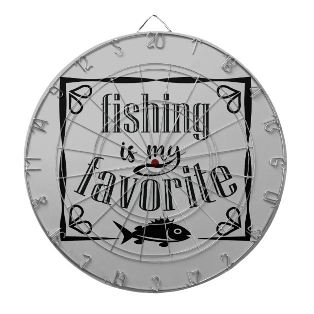 Fishing is my favourite quote  dartboard (Front)