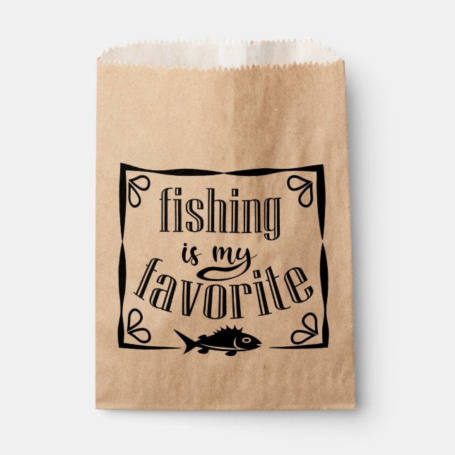 Fishing is my favourite quote  favour bag (Front)