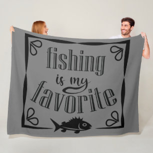Fishing is my favourite quote fleece blanket