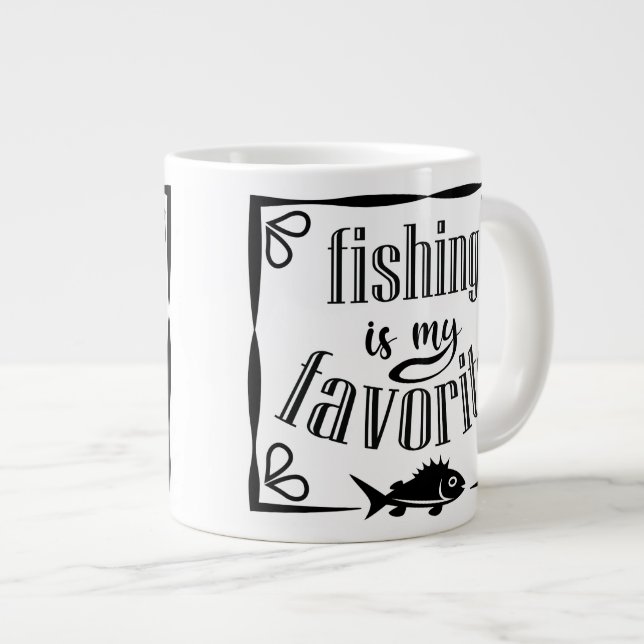 Fishing is my favourite quote  large coffee mug (Front Right)