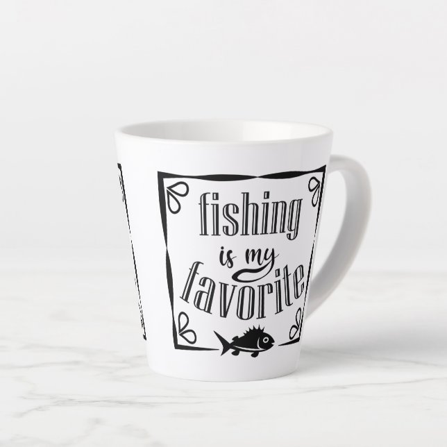 Fishing is my favourite quote latte mug (Right Angle)