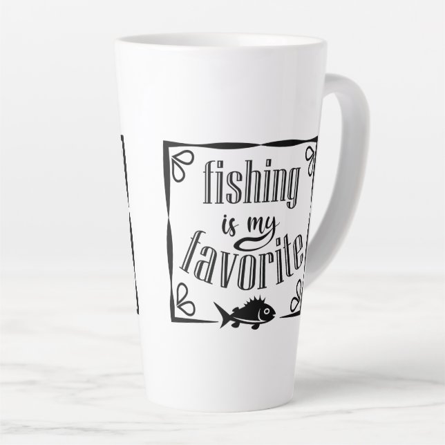 Fishing is my favourite quote  latte mug (Right Angle)