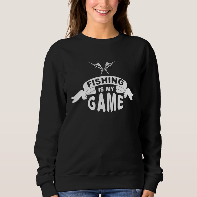Fishing Is My Game Fishing Time Fisherman Angel Ou Sweatshirt (Front)