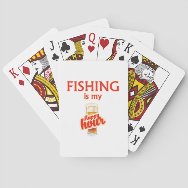 Fishing Is My Happy Hour Playing Cards (Back)