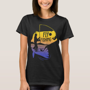 Fishing Is My Hobby Retro Sunset Silhouette Design T-Shirt