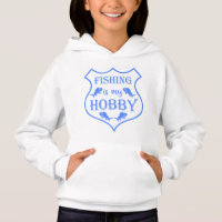 Fishing is my hobby shield quote on crest