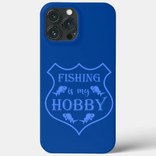 Fishing is my hobby shield quote on crest iPhone 13 pro max case