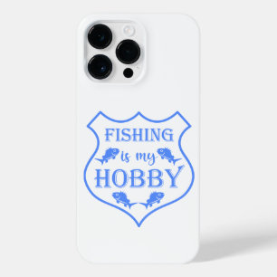 Fishing is my hobby shield quote on crest  iPhone 14 pro max case