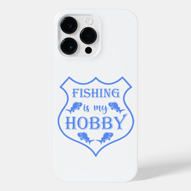 Fishing is my hobby shield quote on crest  iPhone case (Back)