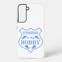 Fishing is my hobby shield quote on crest