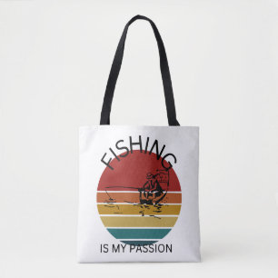 Fishing is my passion, fishing tote bag