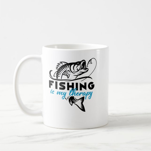 Fishing Is My Therapy Coffee Mug (Left)