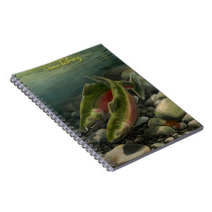 Fishing Journal Custom Coho Salmon Art Notebook