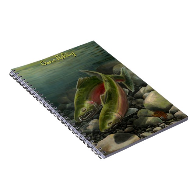 Fishing Journal Custom Coho Salmon Art Notebook (Right Side)