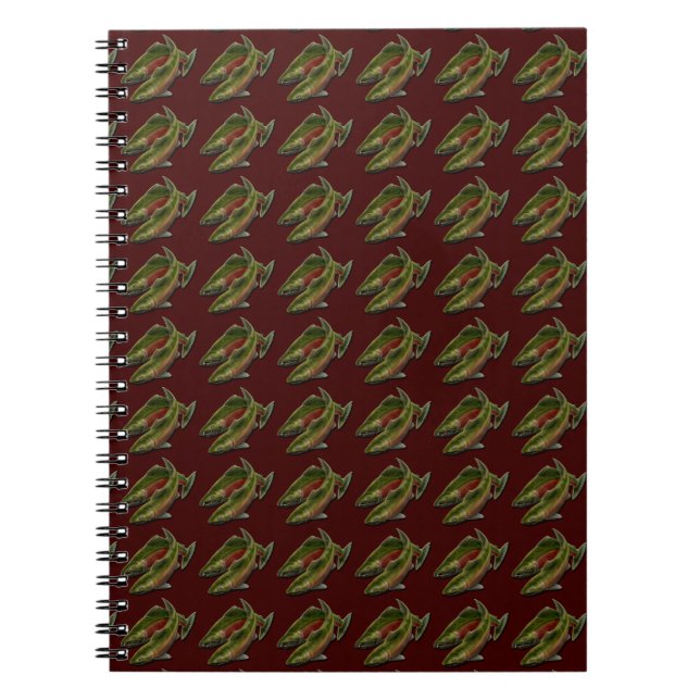 Fishing Journal Custom Salmon Fish Art Notebook (Front)