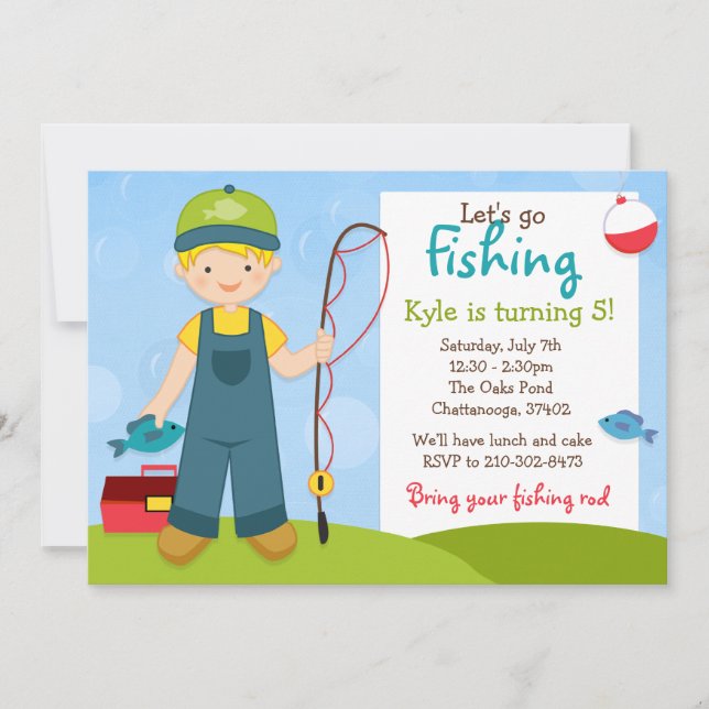 Fishing Kids Birthday Party Invitation (Front)