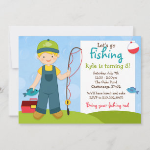 Fishing Kids Birthday Party Invitation