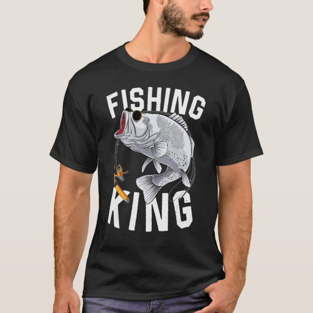 Fishing King Largemouth Bass  Fisherman Fathers' D T-Shirt (Front)