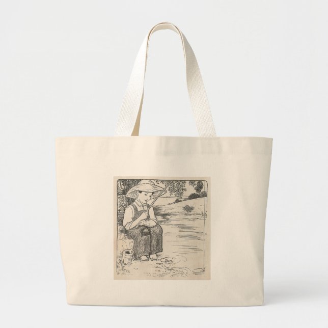 Fishing Large Tote Bag (Front)
