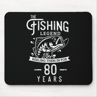 Fishing Legend 80 Years Old Birthday Gift For Fish Mouse Pad