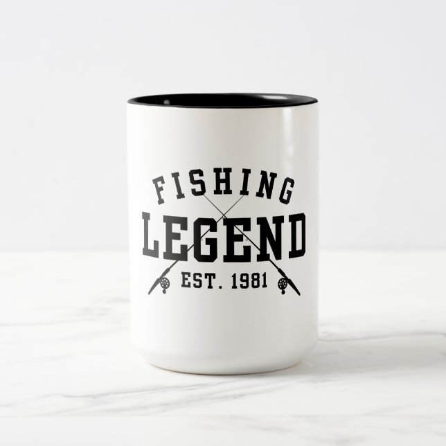 Fishing Legend Established 1981 Two-Tone Coffee Mug (Center)