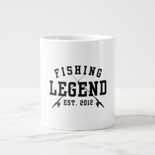 Fishing Legend Established 2012 Large Coffee Mug