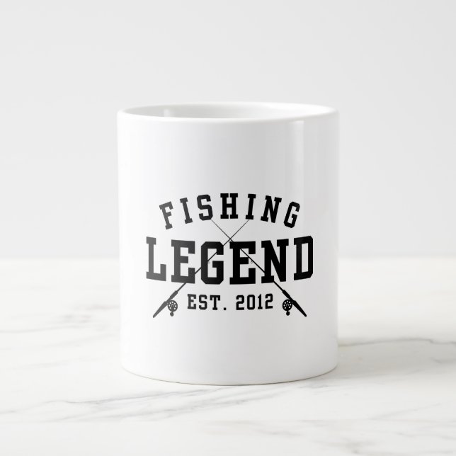 Fishing Legend Established 2012 Large Coffee Mug (Front)