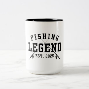 Fishing Legend Established 2025 Two-Tone Coffee Mug