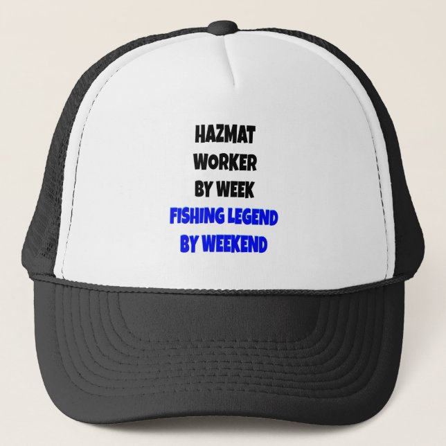 Fishing Legend Hazmat Worker Trucker Hat (Front)