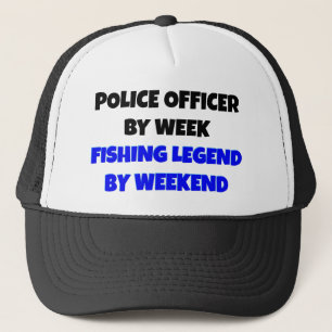 Fishing Legend Police Officer Trucker Hat