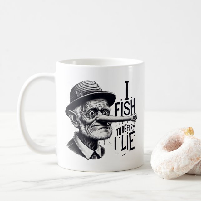 Fishing Lie Joke Mug (With Donut)