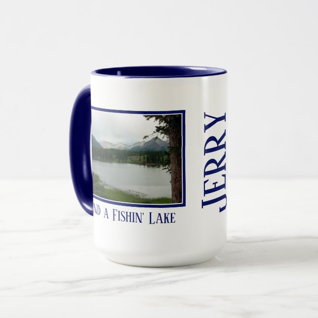 Fishing Life Mug with Your Name and Company (Front Left)