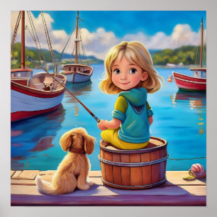 Fishing little lady  poster