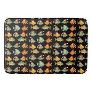 Fishing Lover Christmas themed for Cat Lovers too  Bath Mat