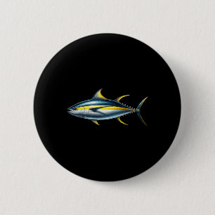 Fishing Lover Fish Graphic Design Yellowfin Tuna 6 Cm Round Badge