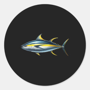 Fishing Lover Fish Graphic Design Yellowfin Tuna  Classic Round Sticker