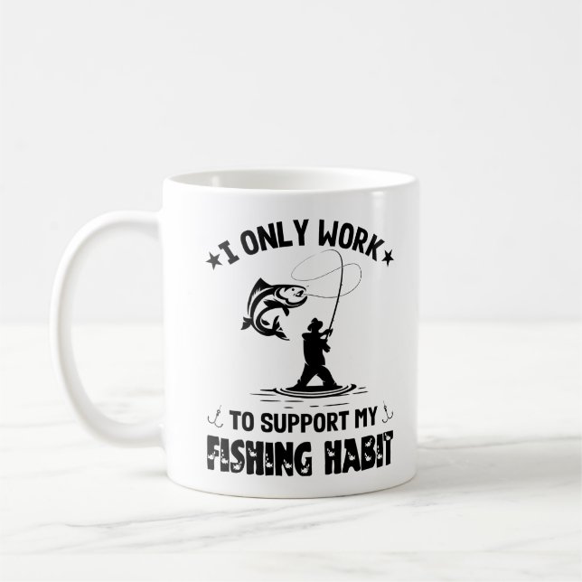 Fishing Lover, Fisherman Gift Idea Coffee Mug (Left)