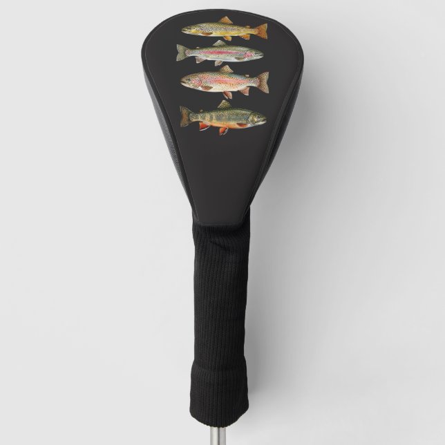 Fishing Lover  – Trout Fishing Design Golf Head Cover (Front)