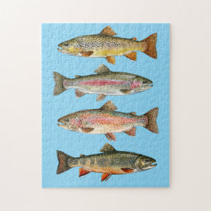 Fishing Lover – Trout Fishing Design Jigsaw Puzzle